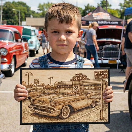C. Size:  8 x 10"  Your memorable photo that you choose burnt into wood.